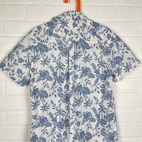 Tucker + Tate Short Sleeve Button Down Shirt blue white floral size large 10/12 - Picture 5 of 10